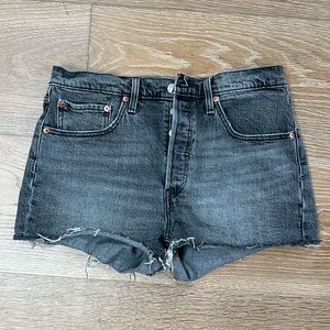 Levi’s 501 washed grey denim jean cut off shorts- size 28/29